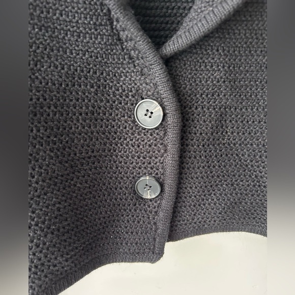 Anthropologie dh New York Crochet Cropped Sweater Blazer black net - Picture 5 of 15